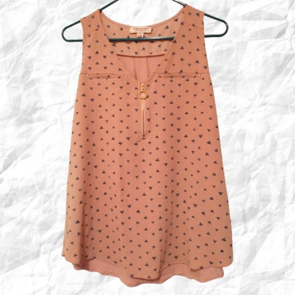 Tempted Tops - Tempted Los Angeles Sleeveless Pattern Blouse